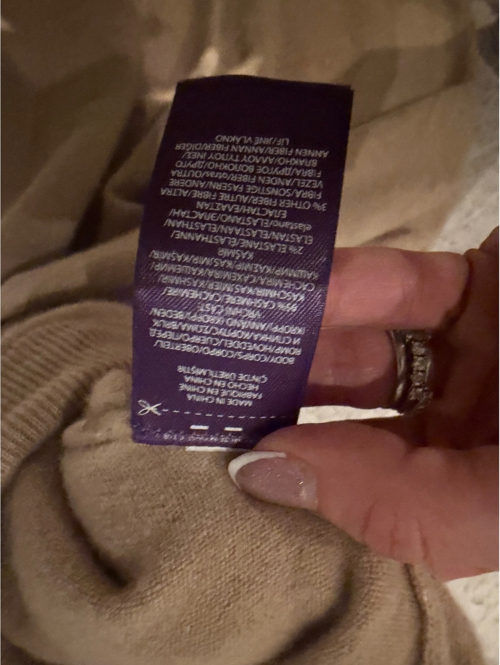 Excellent Ralph Lauren Purple Label cream beige camel cashmere jogger pant M - Picture 2 of 5